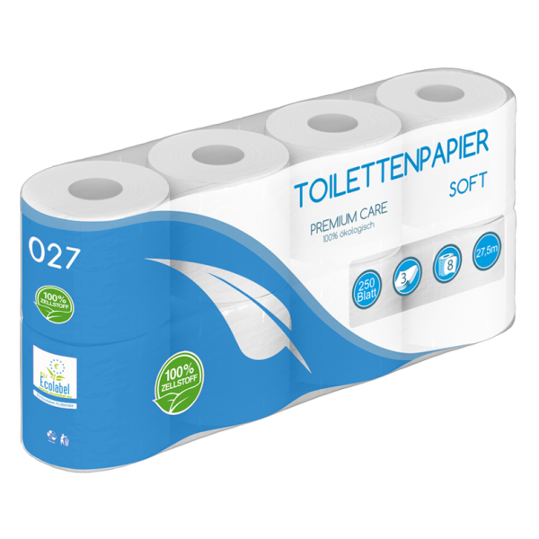 Toilettenpapier 3 lagig 100% Zellstoff SOFT 250 Blatt MUSTER